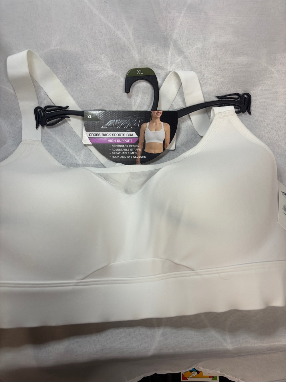 Avia NWT White High-Support Cross Back Sports Bra - XL